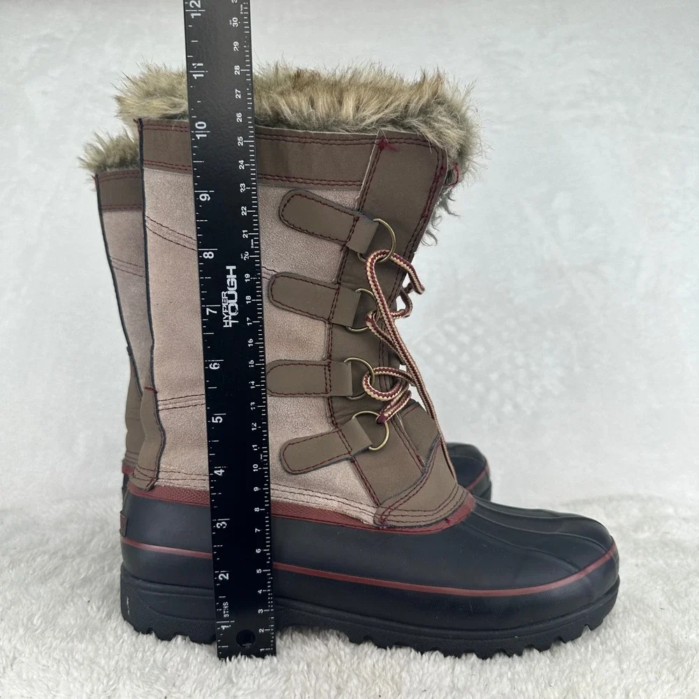 Khombu North Star  Snow Boots 9M Faux Fur Trim Lace Up Winter Weather Outdoors